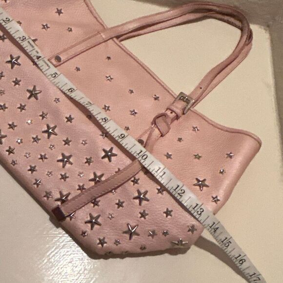 Jimmy Choo Sasha Star Studded Tote Bag Light Pink Silver Grunge Punk Whimsigoth - Picture 11 of 16